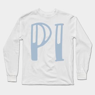 Light Blue Pi Letter Long Sleeve T-Shirt
